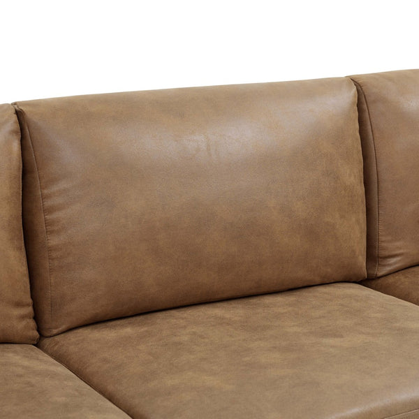 English Elm Faux Leather Modular Sectional Sofa Reconfigurable Pu Upholstery Living Room B2748S00044