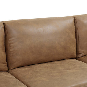English Elm Faux Leather Modular Sectional Sofa Flexible Pu Upholstered Living Room Seating B2748S00045