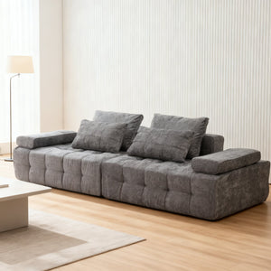 English Elm Sofa Modular Loveseat Antique Grey with Ultra-Dense Foam, Deep Seats, Orthopedic Support, Easy Assemble W1960S00008