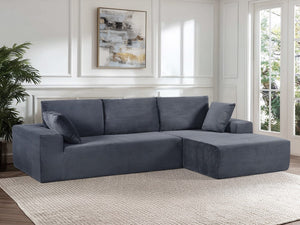 English Elm Cozyform Convertible Sectional Sofa - Soft Corduroy, No Assembly, Modern Design, Comfy & Versatile! B2735P359712