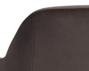 Sunpan Jaime Lounge Chair - Elegant Upholstered Seating with Gold Stainless Steel Base for Stylish Spaces Meg Ash