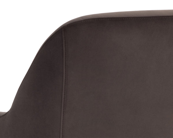 Sunpan Jaime Lounge Chair - Elegant Upholstered Seating with Gold Stainless Steel Base for Stylish Spaces Meg Ash