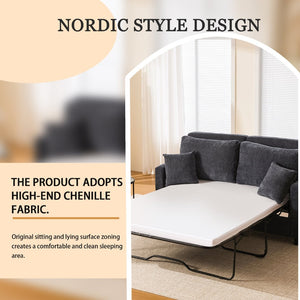 English Elm Sleeper Sofa Bed - Modern 2-Seater Pull-Out Couch With Memory Foam Mattress For Small Spaces W3696S00004-GIGA