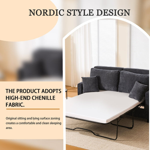 English Elm Sleeper Sofa Bed - Modern 2-Seater Pull-Out Couch With Memory Foam Mattress For Small Spaces W3696S00004-GIGA