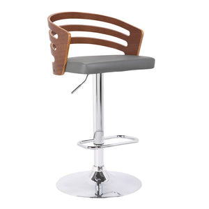 English Elm Adele Swivel Barstool Walnut Back Faux Leather Seat Pneumatic Height Adjustable B2736P464881