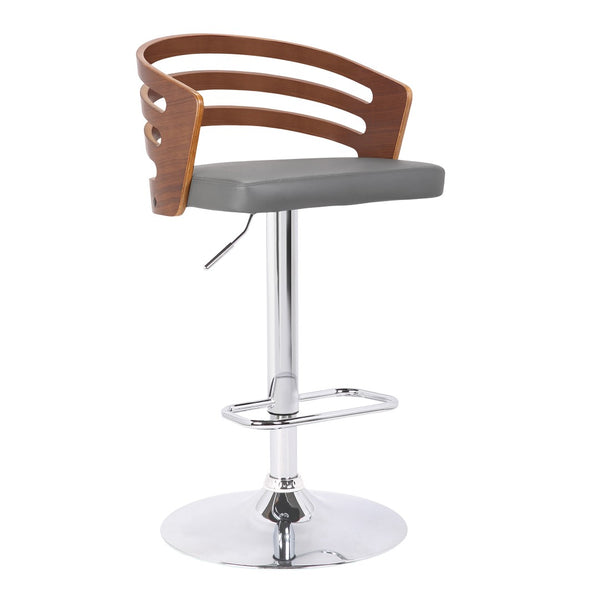 English Elm Adele Swivel Barstool Walnut Back Faux Leather Seat Pneumatic Height Adjustable B2736P464881