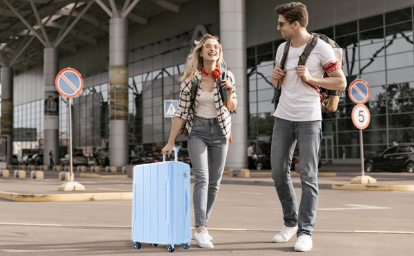 English Elm Luggage Set 3 Piece Abs Hard Shell Expandable Suitcase with Tsa Lock Spinner Wheels Sky Blue N730P296584S