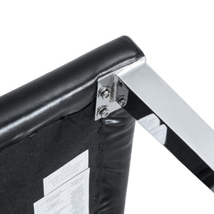 English Elm Four PU dining chairs with sleek silver metal legs, ergonomic PU seats, anti-slip feet, easy assembly, modern minimalist style Black+Silver W1151P269018