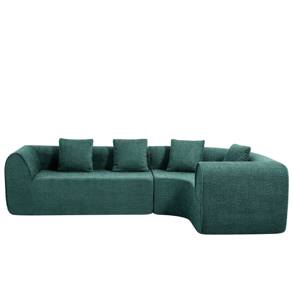 English Elm 110" Curved Modular Sectional Sofa Low Profile Foam Cushions for Contemporary Living Blue,Green N767P366011G