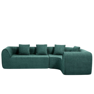 English Elm 110" Curved Modular Sectional Sofa Low Profile Foam Cushions for Contemporary Living Blue,Green N767P366011G