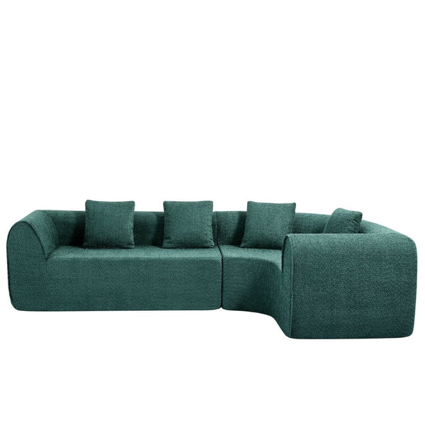 English Elm 110" Curved Modular Sectional Sofa Low Profile Foam Cushions for Contemporary Living Blue,Green N767P366011G