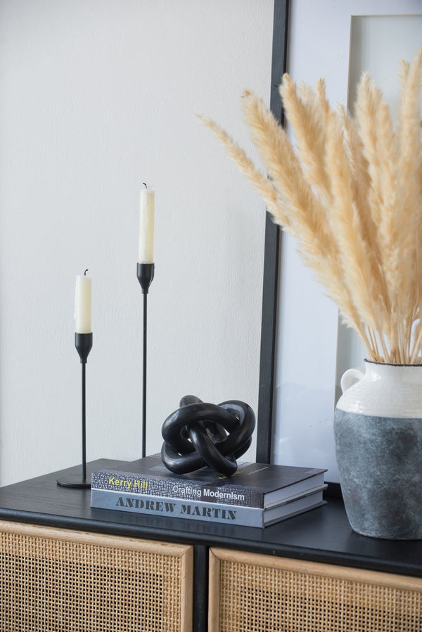 English Elm 6x6x6" Marble Chain Sculpture — Minimalist Interlocking Abstract Accent for Mantel, Table, Shelf Black W2078P357113