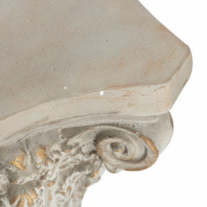 English Elm 14x14x17.5" Ornate Column Pedestal with Scrollwork Gold Accents French Country Decor W2078P484427