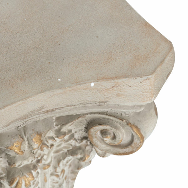 English Elm 14x14x17.5" Ornate Column Pedestal with Scrollwork Gold Accents French Country Decor W2078P484427