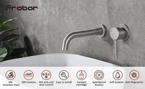 English Elm Wall Mount Faucet For Modern Bathrooms – Sleek Brushed Nickel Design With Brass Valve Included! T3177P269103-GIGA