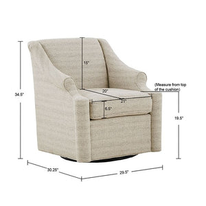 English Elm Justin Swivel Glider Chair Tonal Jacquard Fabric 360° Swivel Rocking Seat Removable Cushion, 300lb B03548659
