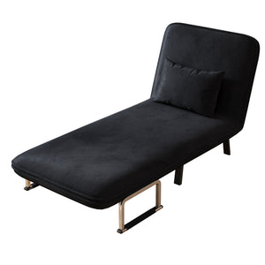 English Elm 31.5″ Convertible Chair Bed with Tri-Fold Design, Adjustable Backrest, Plush Pillow, Durable Frame for Home Comfort and Office Lounging Black W1767P220577