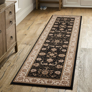 English Elm Manchester Black & Ivory 2'7" X 9'10" Area Rug - Elegant, Durable Runner For High-Traffic Spaces B186P316773