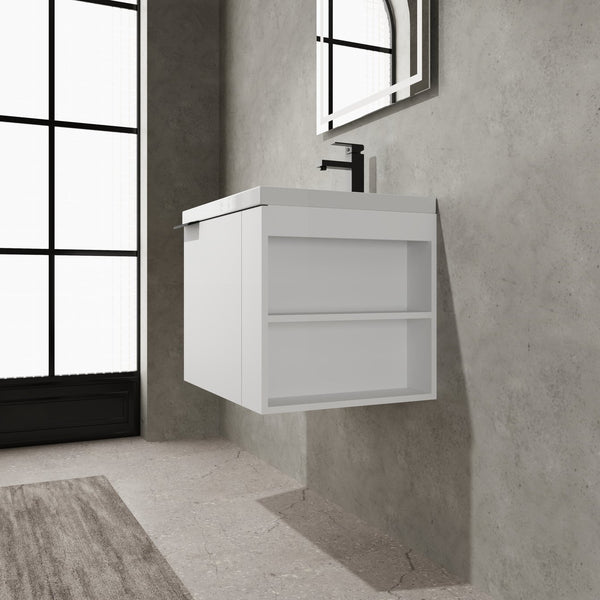 English Elm 24" Modern Bathroom Vanity Sink Combo - Stylish White Oak Cabinet With Soft-Close Doors & Storage W1972P204943