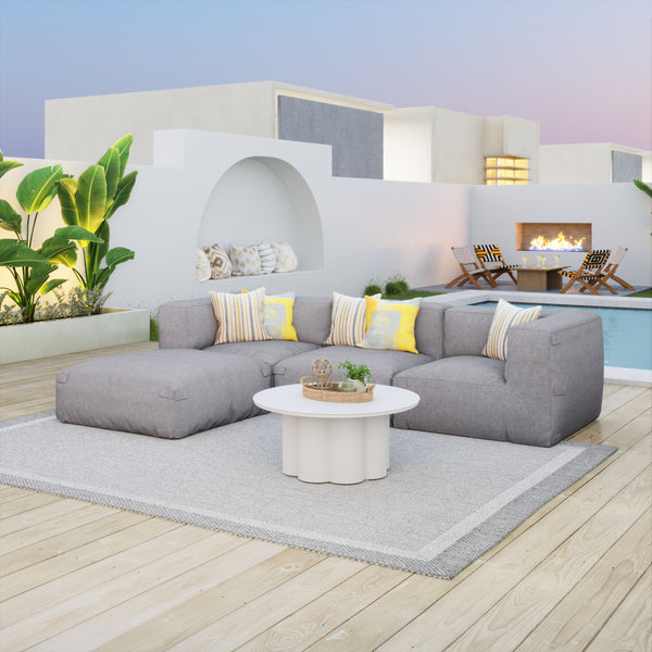 Zuo Modern Luanda Outdoor Lounge Chair - Eco-friendly Comfort With Modern Design For Your Perfect Patio Escape Gray 100% Olefin,100% Polypropylene,Textilene 704151-zuo-modern