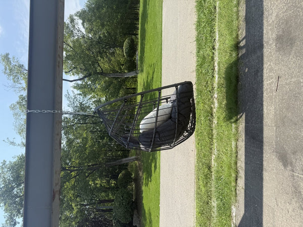 English Elm Outdoor Egg Swing Chair With Removable Cushions - Stylish, Weather-Resistant, And Easy Storage! W2500P364233-GIGA