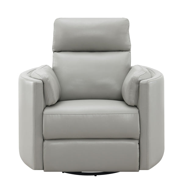 English Elm Sagen Gray Faux Leather Glider Recliner with Swivel, Pocket Coil Comfort, Low Wall Clearance 9" B2726P241794