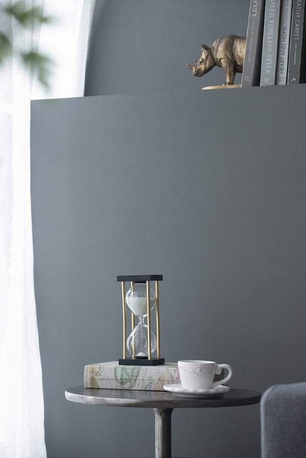 English Elm Set Of 2 Spellman Hourglasses - Elegant 15-Minute Timers With Black & Brass Frame For Home Decor W2078P278790-GIGA