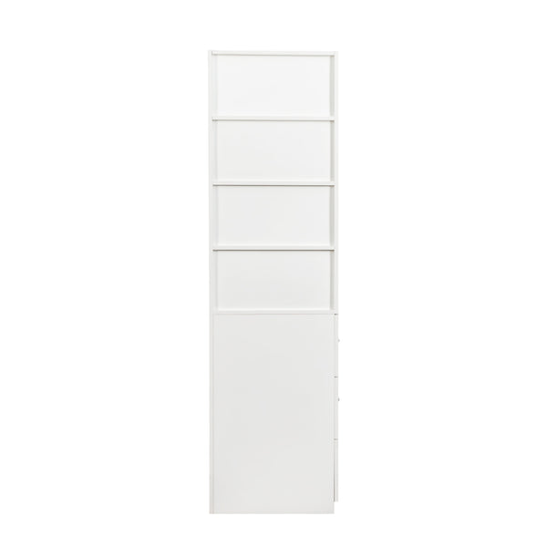 English Elm 70.87" Tall Storage Cabinet with 3 Side Drawers and 4 Display Shelves - Modern Wooden Organizer for Living Room W331P281205 W331P281205