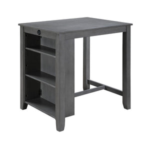 English Elm Ham Counter Height Dining Table with Usb Charging Open Shelf for Kitchen Nooks Gray B056P416890