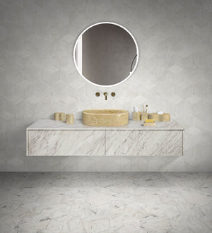 English Elm Gold Marble Vessel Sink - Luxurious Natural Stone With Warm Veining, Polished Finish, 23.6X15.7 Inches W1696P333272
