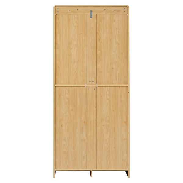 English Elm K&k Farmhouse Pantry Cabinet 72 Inch Tall Mdf Cupboard with Adjustable Shelves Natural N707S000021Y