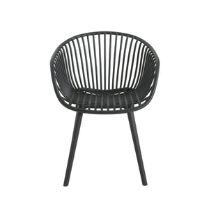 English Elm Christopher Knight Home® - Mykonos Weather-Resistant Outdoor Dining Chair Set of 2 with Durable Resin Frame and Perforated Design Black N775P176700B