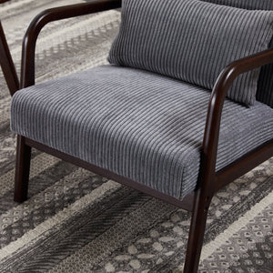 English Elm Mid-Century Accent Chair & Walnut Coffee Table Set - Vintage Elegance For Living Room & Bedroom Use W2989P362782
