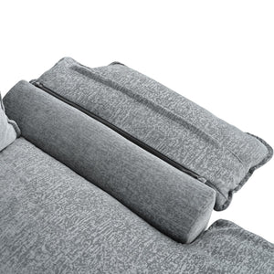 English Elm U_STYLE U-Shaped Chenille Sectional Sofa with Adjustable Armrests, 6-Seater, Removable Covers, Durable Construction Gray WY000430AAE