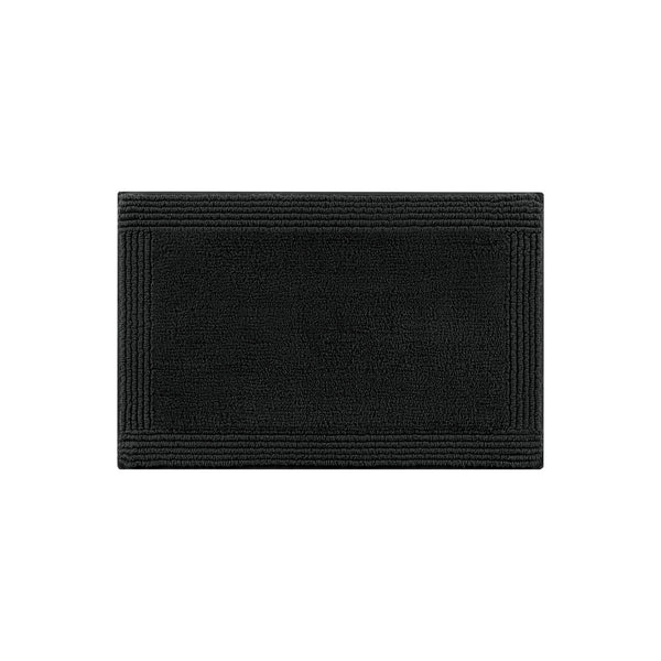 JLA Home Madison Park Signature - 100% Cotton Plush 3000 GSM Tufted Reversible Bath Rug — Spa Comfort, OEKO‑TEX Safety, Machine Washable Black MPS72-592