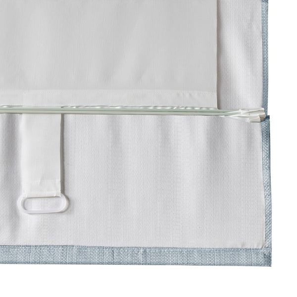English Elm Basketweave Roman Shade with Thermal Foam Backing for Energy Efficiency, Cordless Easy Operation and Privacy Blue 10.5 L x 6.25 W x 7.5 H B035129725