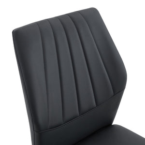 English Elm Table Black Textured Dining Set With 4 Ergonomic Pu Chairs - Modern, Durable & Stylish Design For Home W1151S04308-GIGA