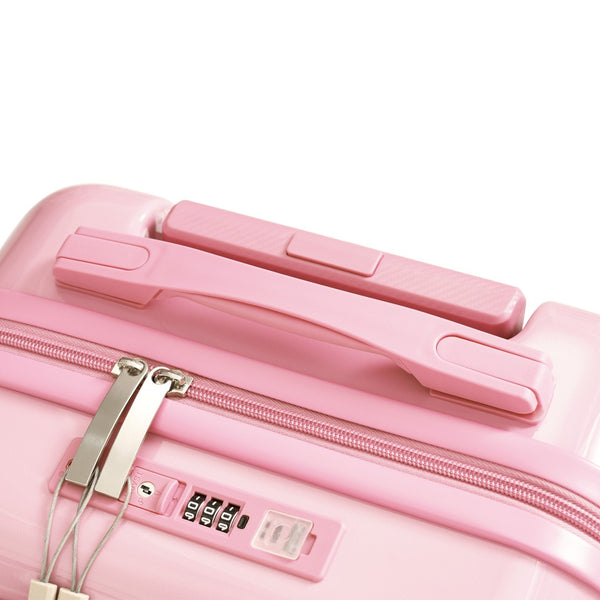 English Elm Luggage Hard Shell 3 Piece Set with Usb Port Spinner Wheels and Front Access Panel Pink N726P197969P
