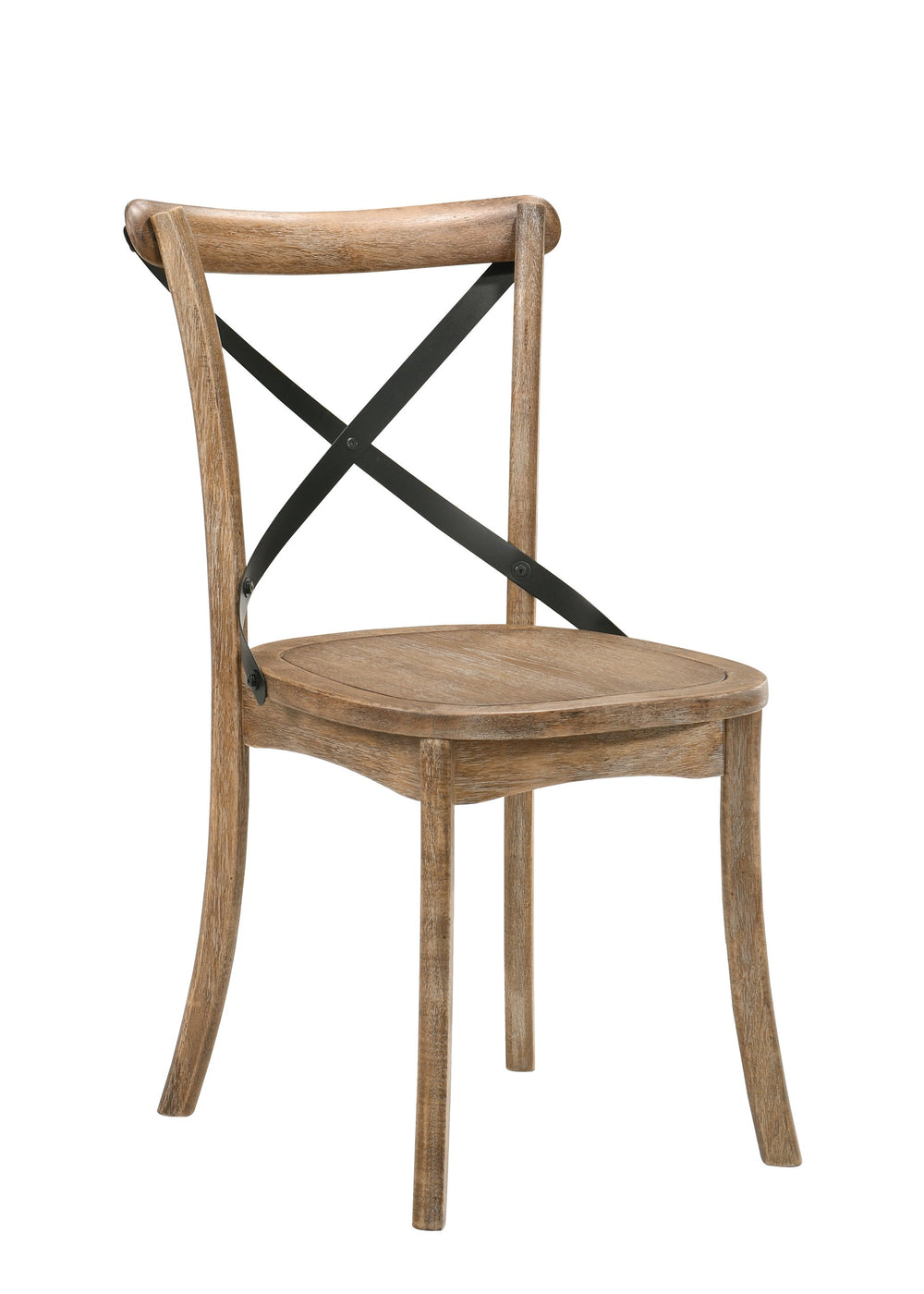 English Elm Kendric Rustic Oak Side Chair Set of 2 – X-Back Armless Dining Chairs, Solid Tapered Legs, 220lb Capacity B2726P265221