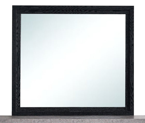 English Elm Grande Black Wood Grain Laminate Bedroom Mirror with Low Distortion Glass Modern Frame B078P497911