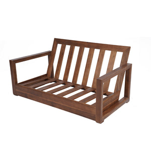 English Elm Christopher Knight Home® - WESTCHESTER Acacia Wood Loveseat and Coffee Table Set with Floor-Chair Design and Water-Resistant Cushions Beige,Mocha 55.75 L x 32.75 W x 18.6 H N776P301043M