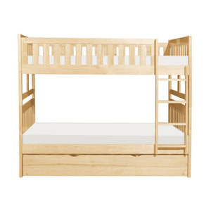 English Elm Bunk Bed Twin Over Full Solid Pine Frame with Guard Rails for Youth Bedroom B011S02416