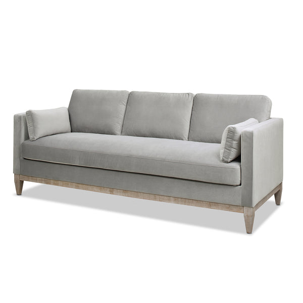 English Elm Jennifer Taylor Home - Knox 84" Modern Farmhouse Sofa In Opal Grey Velvet - Luxurious Comfort & Stylish Versatility For Your Home B2719P238331