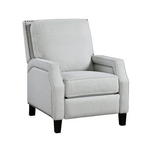English Elm Push Push Back Reclining Chair Gray Chenille with Nailhead Trim Transitional Comfort Seat Recliner 93 B011P264613
