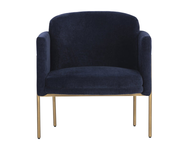 Sunpan Richie Lounge Chair - Modern Comfort with Elegant Design, Perfect for Stylish Living Spaces and Relaxation Antique Brass / Danny Navy