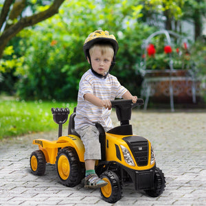 English Elm Qaba Caterpillar Licensed Toddler Excavator Ride on with Shovel Trailer and Horn W2225P249788