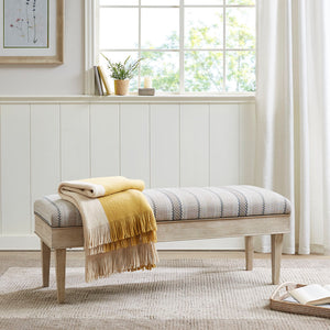 Martha Stewart Harstrom Farm House Soft Close Storage Bench MT105-0128 Beige Multi