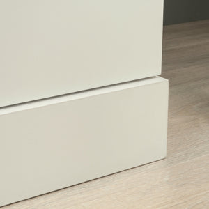 English Elm Wardrobe/Storage Cabinet White — Slim Engineered Wood Organizer with Concealed Doors & Adjustable Shelves B356P402594