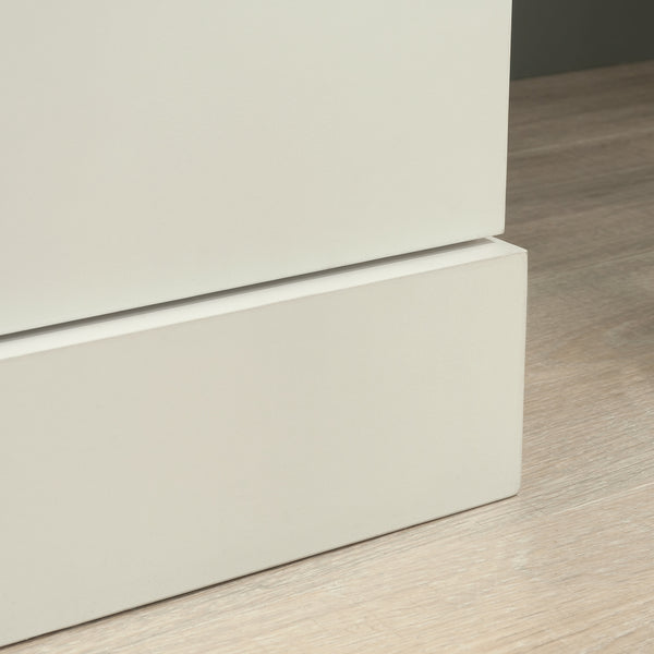 English Elm Wardrobe/Storage Cabinet White — Slim Engineered Wood Organizer with Concealed Doors & Adjustable Shelves B356P402594