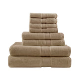 Madison Park Signature 100% Cotton Bath 8 Piece Set MPS73-541 Taupe